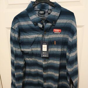 NWT Men's Chaps Performance XL Long Sleeve Flannel Button Shirt Soft Warm Man's